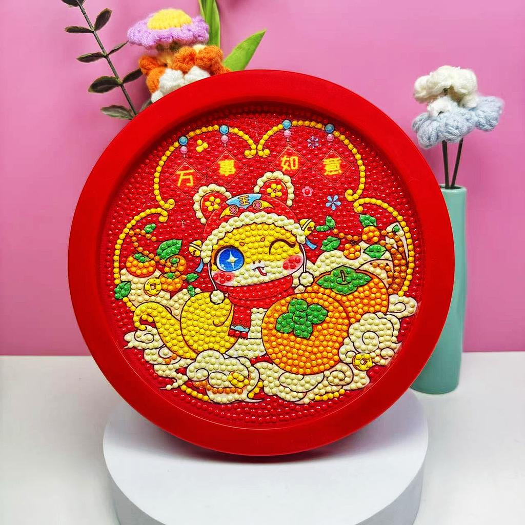 17 * 22Cm Cartoon Diamond Painting Children'S Puzzle Handmade Diy Year Of The Horse Living Room Sticker Decorative Painting