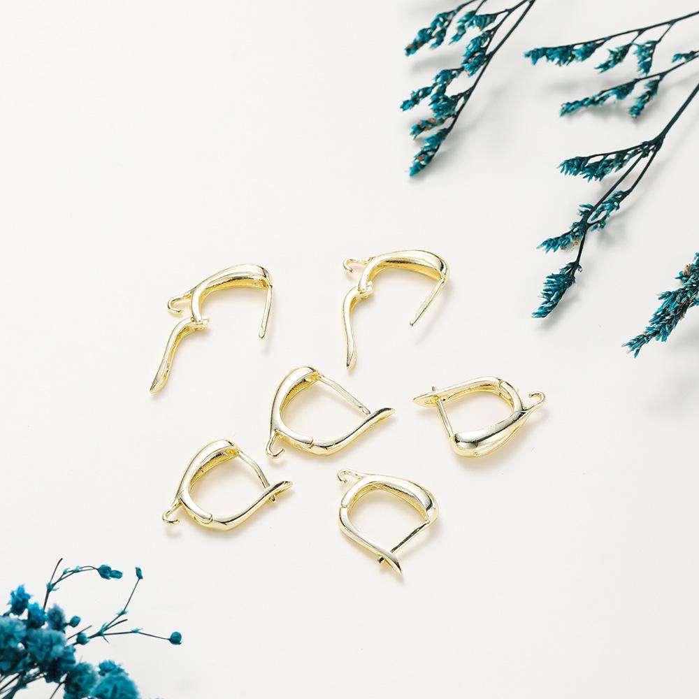 

14k/18k Gold-Plated D-Shaped French Ear Hooks for DIY Jewelry (15*18mm) 6 pieces/8.5g