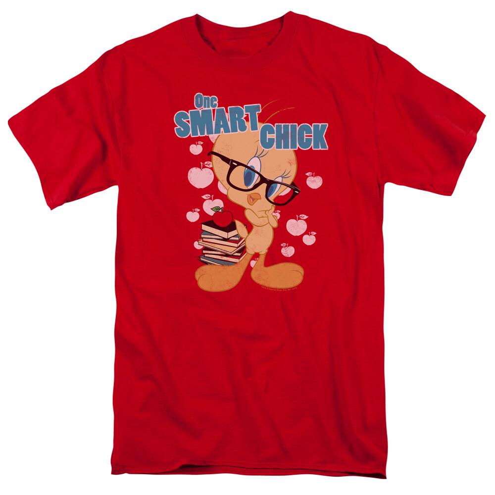 Looney Tunes One Smart Chick T Shirt Mens Licensed Cartoon Tweety Bird Red M