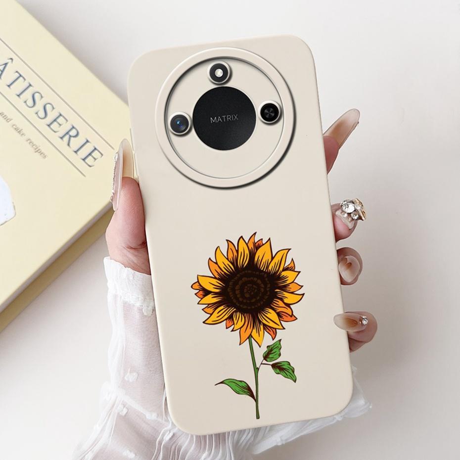 Phone Case For Honor X9c Smart 5G Pretty Girl Flower Printed Soft Silicone Back Cover For Honor X9C X9cSmart Cases Bumpers
