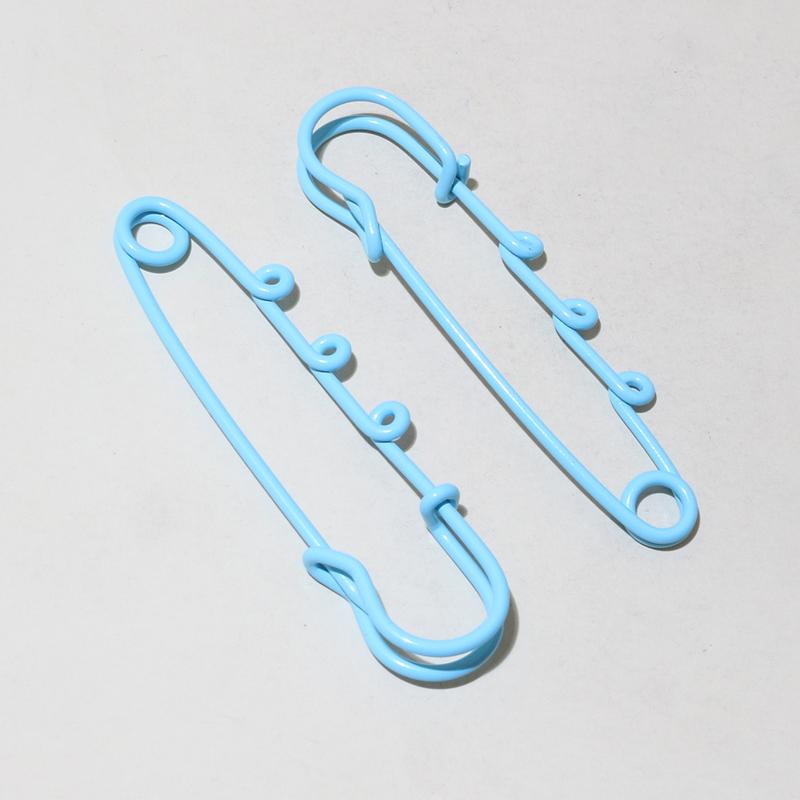 10pcs Crafts Safety Pins Brooch Metal Sewing Pins 61x17mm Clothes Pins with 3 Loops for Tags DIY Jewelry Making Accessories