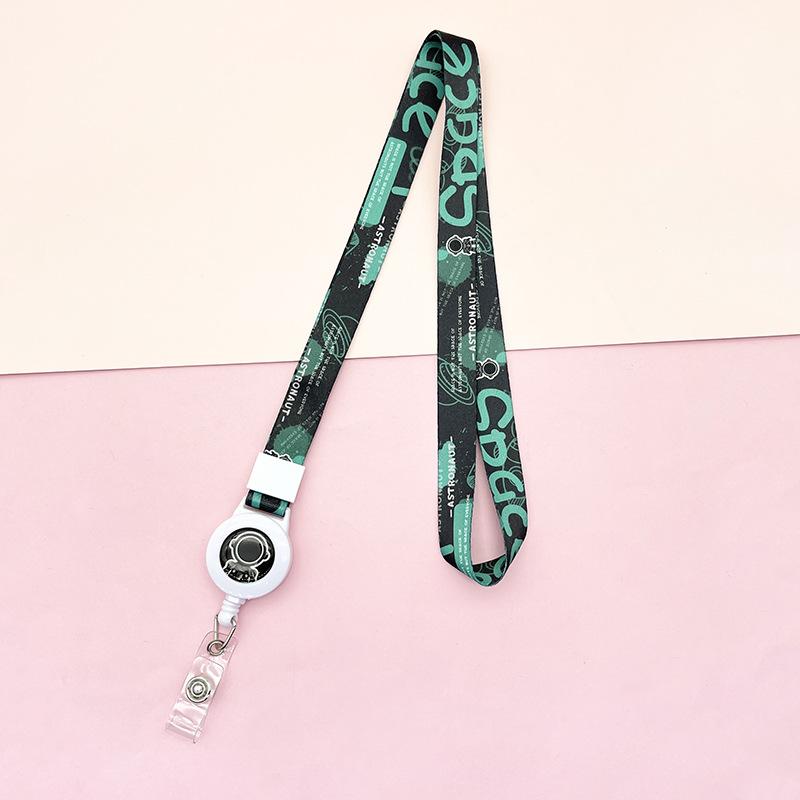 Cartoon Teleskopische Leichtziehbare Schnalle Lanyard Studenten Anti-Verlust Kartenhalter Halsband Langes Seil Arbeits Namensschild Namensschild Lanyard