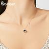 bamoer 925 Silver Blue Planet Pendant Necklace for Women Stars Design Engagement Statement Jewelry Colllar BSN166