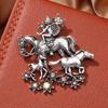 Vintage Angel Ride Horses Brooches For Women Unisex Metal Lucky Year Of The Horse Animal Office Casual Brooch Pins