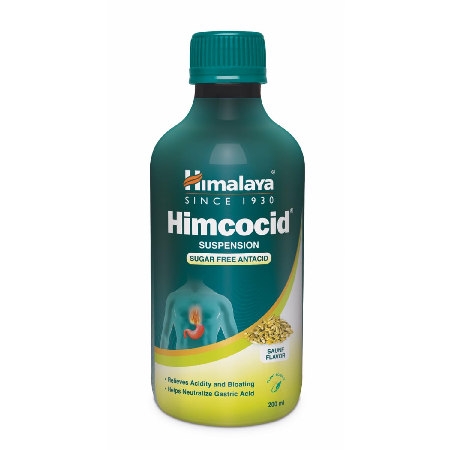

Himalaya Himcocid-SF 200 ml Saunf Flavor Antacid Suspension for Heartburn Relief