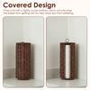 Standing Toilet Roll Holder Plastic Wicker Toilet Paper Storage Basket with Lid Dustproof Toilet Tissue Organizer for Decoration