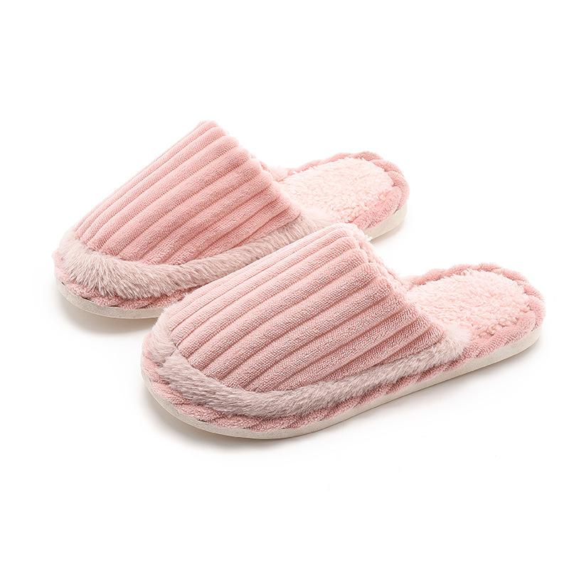 Qidashun Home Cotton Slippers Autumn and Winter Warm Cotton Drag Couple Home Fluffy Slippers Non-slip Warm