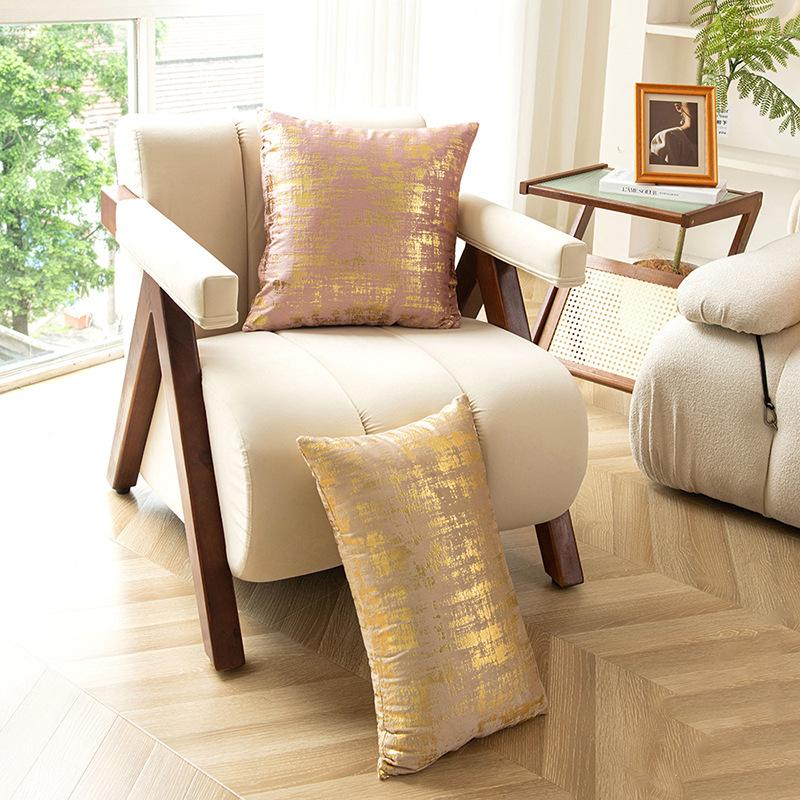Velvet Bronzing Pillow Nordic Light Luxury Living Room Sofa Pillow Cover Model Room Decorative Cushion Cover Home