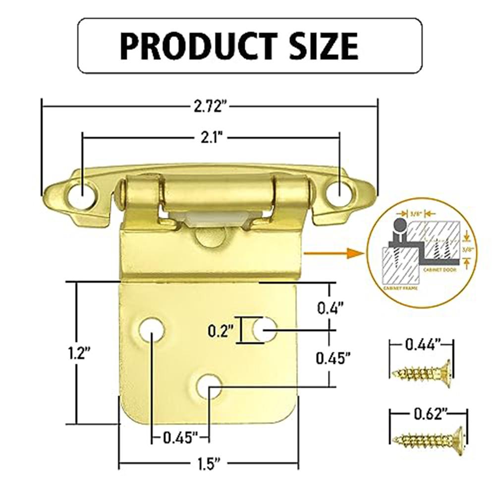 Metal Cabinet Hinges with Self Closing Feature 6 Pack for 38 Inset Cabinets Enhancing Home Cabinet Functionality