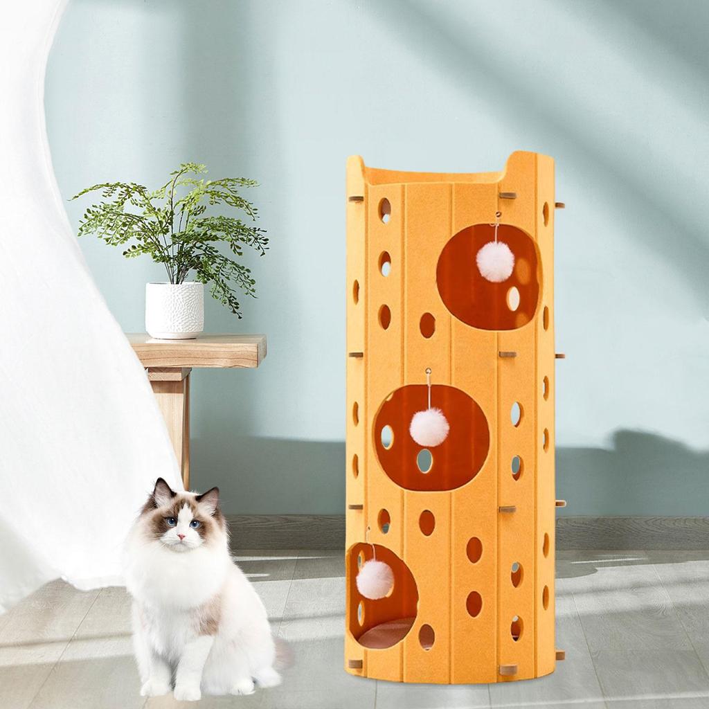 Cozy Cat Hideaway Playhouse with Scratching Features for All Ages