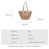 Straw Handbag Women's Woven Shoulder Bag Versatile Handbag Tote Bag Vegetable Basket Bag Simple Bucket Bag