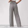 women's Striped Drawstring High Waist Wide Leg Pants Casual Loose Straight Leg Trousers