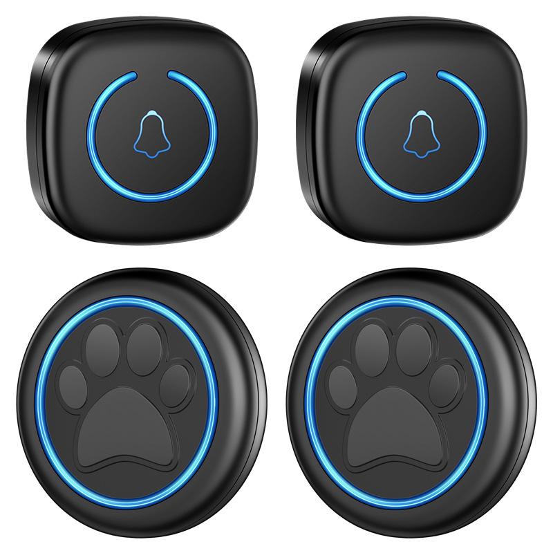 Smart Dog Doorbell for Small Dogs: Pet Training Bell with 60 Music Options, 2 Receivers & 2 Triggers