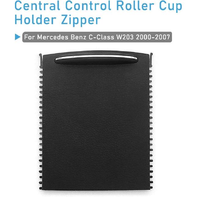 Jaronx für Mercedes Benz C-Klasse W203 Mittelkonsolen-Rollladenabdeckung, Becherhalter-Rollo-Reißverschluss, Mittelkonsolen-Schieberabdeckungen für Mercedes Benz