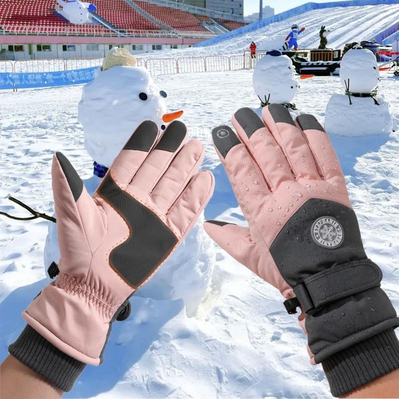 Coldproof Warm Ski Gloves for Female Winter Activity Insulated Gloves for Mountain Climbing Thicken Fleece Hand Warmer