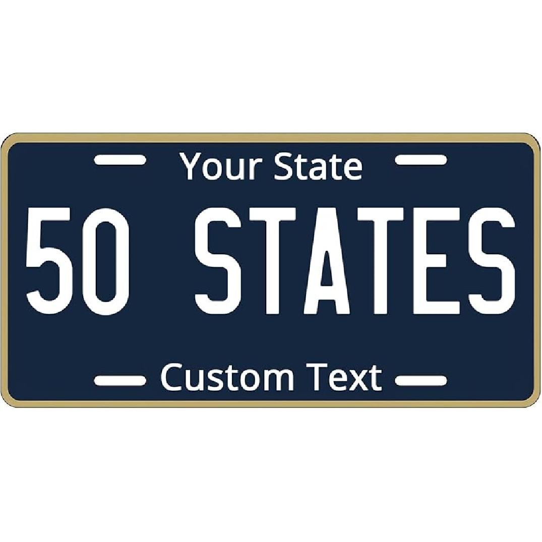 Metal  License Plate - 6X12 Inch - Personalized License Plate For Front Of Car - Decorative Auto Accessories Car Tags (3. Upload Design) 4.State Style