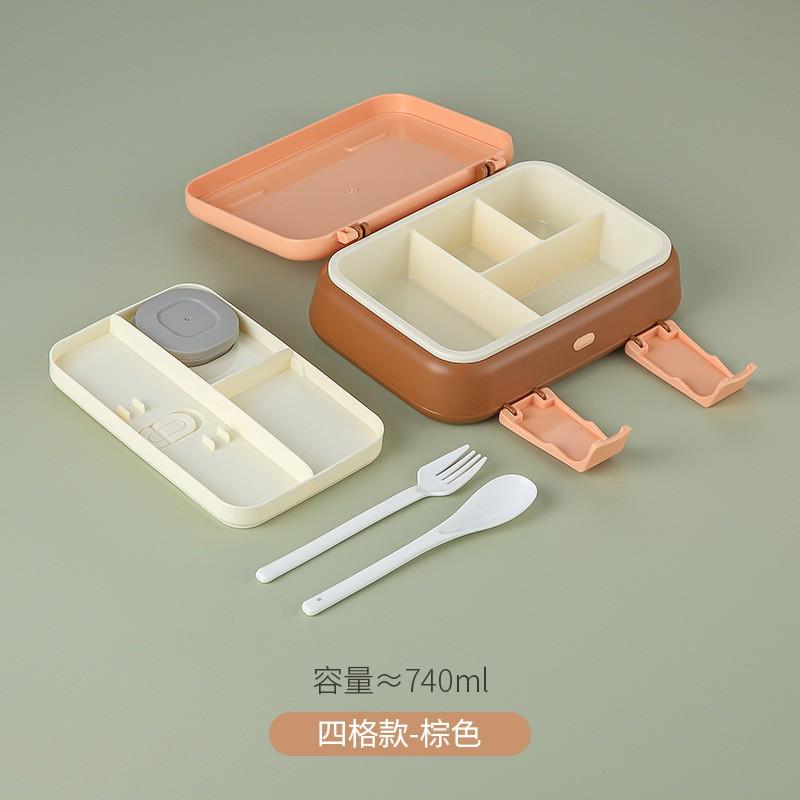 Kids Cartoon Double-Layer Bento Box Microwave-Safe Lunch Container With Utensils Portable Food Storage