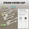 6 Pcs Bling Straw Covers Cap for 30&40 Oz Stanley Cup, 10mm (0.4inch) Gold Black White Silicone Toppers for Water Tumblers,Cute Reble Straw Tip Lids