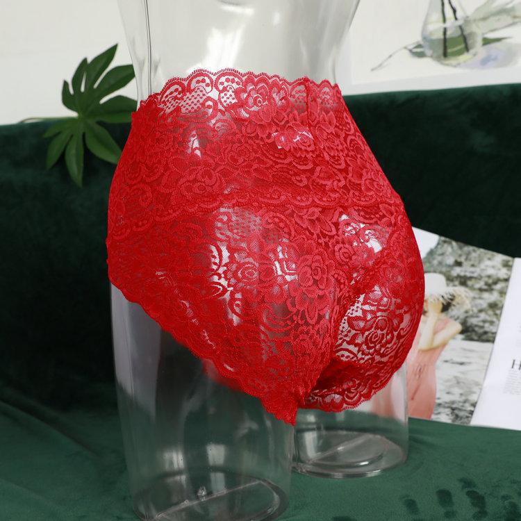 Hohe Taille Spitze Unterwäsche Herren, mit jj Set Unterwäsche, Tasche integriert ultra-dünn transparent Sex Slips