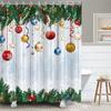Christmas Gift Theme Shower Curtains Snowman Christmas Tree Mascot Ball Happy New Year Washable Home Bath Curtain Bathroom Decor