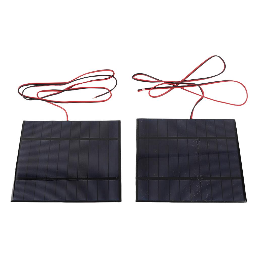 2pcs DC5V 500mA Solar Panel Cell Power Module Polycrystalline Silicon Solar Panel with 100cm Cable