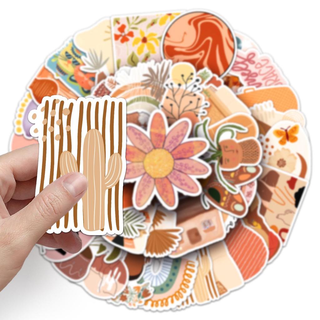 50 Bohemian Graffiti Style Waterproof Stickers for Skateboards, Phones, and Suitcases