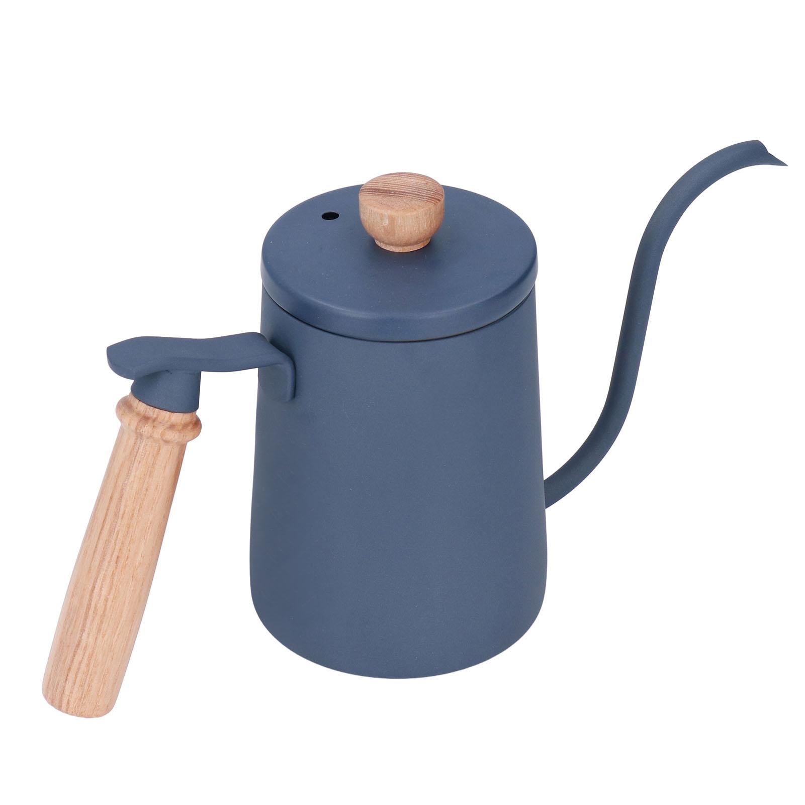 Coffee Pour Over Kettle 600ml Gooseneck Vent Hole Wooden Handle Food Grade Stainless Steel Ergonomic Gooseneck Kettle