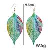Women Fashion Creative Bohemian Multicolor Leaf Pandant Earrings Gifts