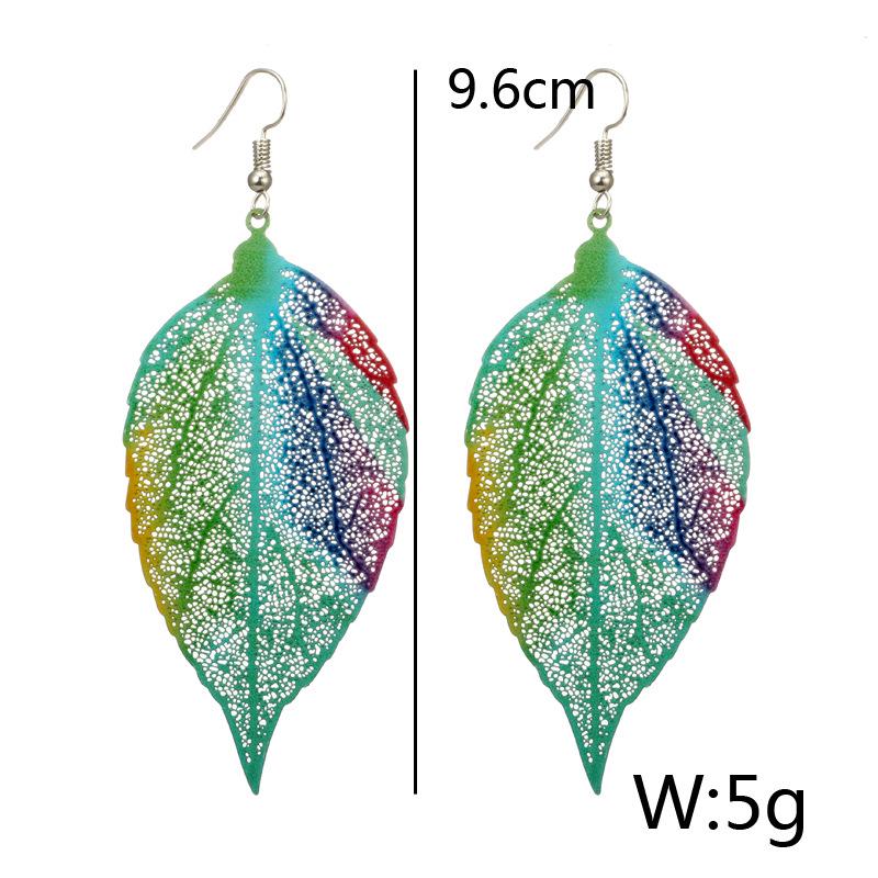 Women Fashion Creative Bohemian Multicolor Leaf Pandant Earrings Gifts