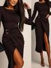 Elegant Retro Slim Fit Skirt with Waist Pleats & Metal Accents