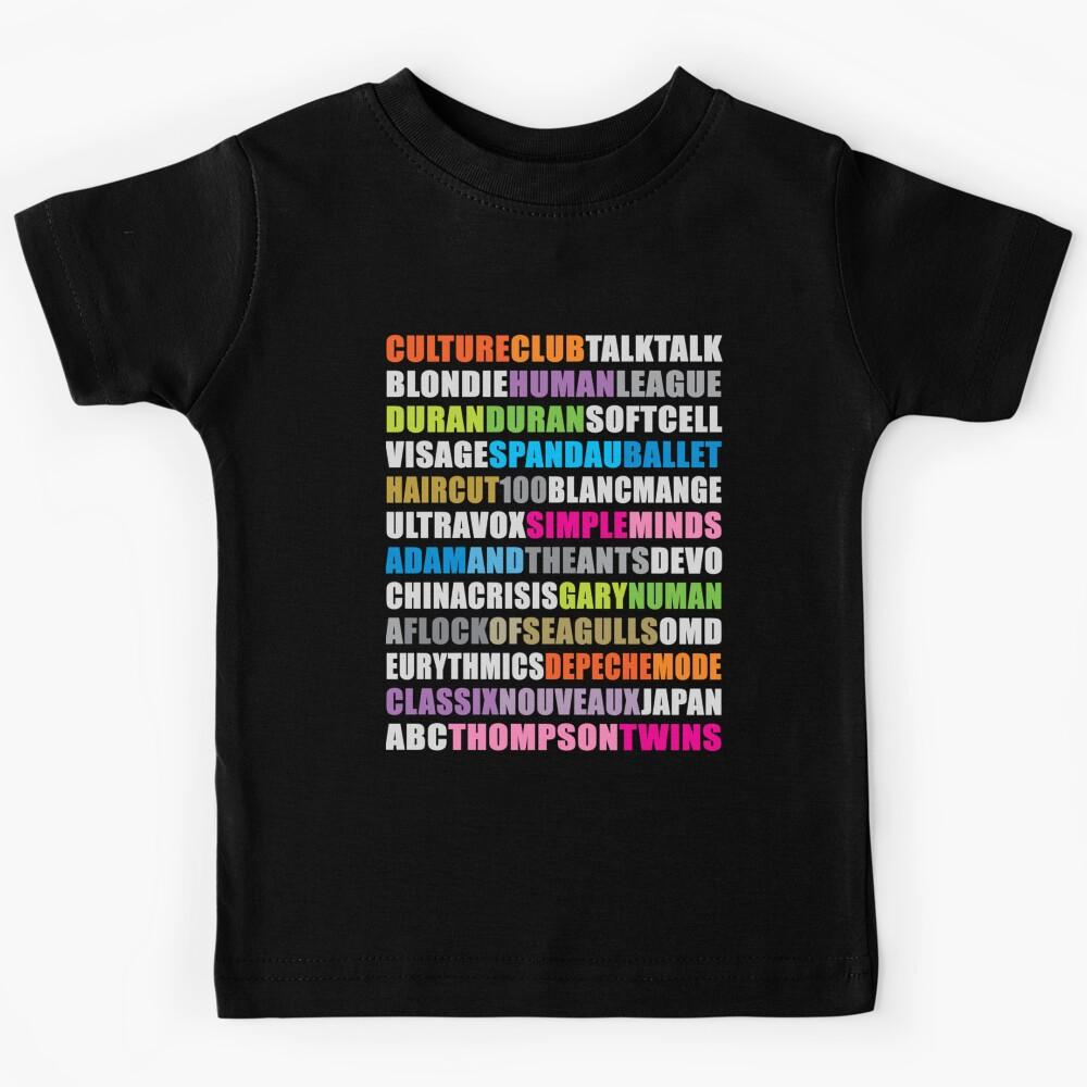 80s new wave music black Kids T-Shirt 170