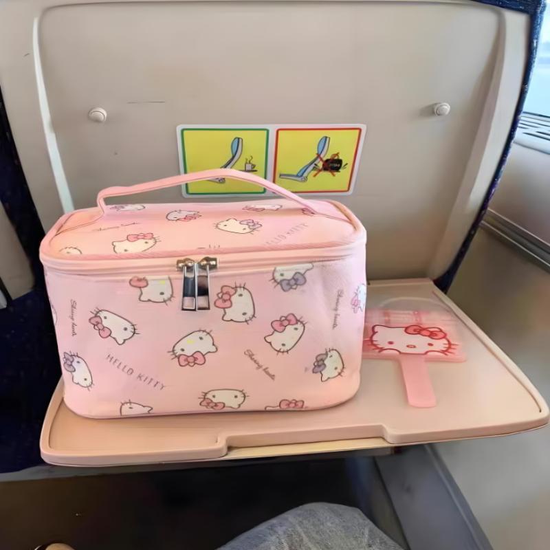 Bolsa de Cosméticos Rosa Hello Kitty Grande Capacidade Portátil Armazenamento Bolsa de Mão Bolsa de Armazenamento Hello Kitty