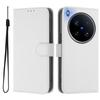 For Vivo X200 Ultra 5G Case Solid Color Wallet Leather Phone Cover with Strap