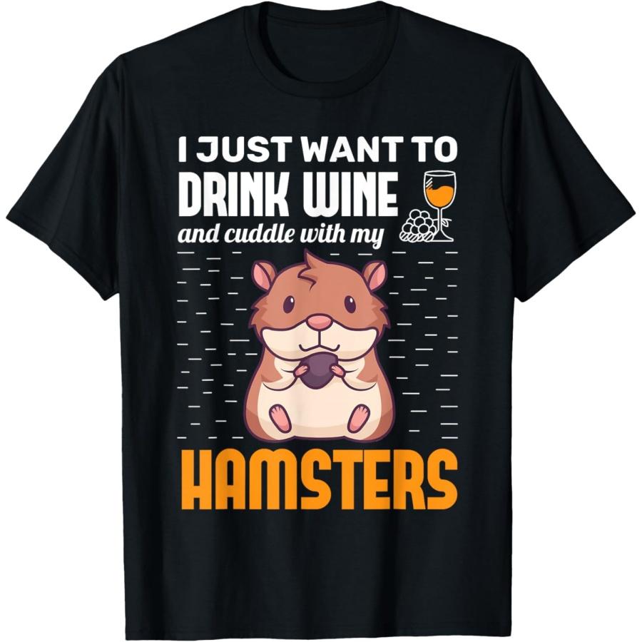 Забавная футболка для любителя вина и хомяков S