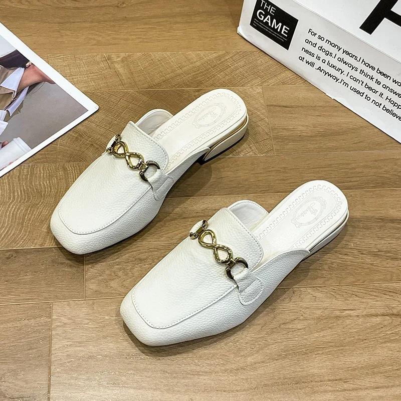 Women Flats Mules Shoes Summer Fashion Slippers 2024 Outdoor Walking Flip Flops Comfort Slingback Sandals Zapatos Mujer Slides