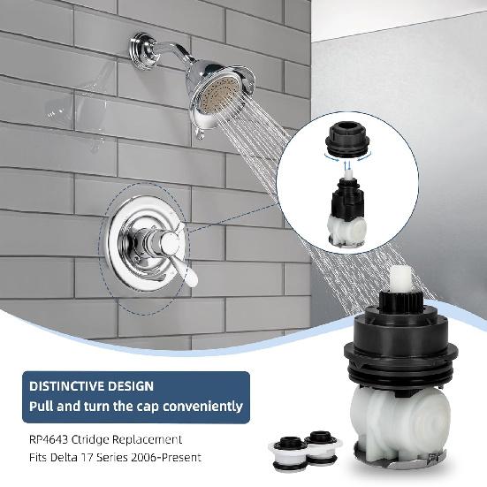 RP46463 Shower Cartridge Replacement for Delta 17 Series, RP46463 Delta Shower Cartridge Fits for Delta Dual Function Bath Tub and Shower Faucet