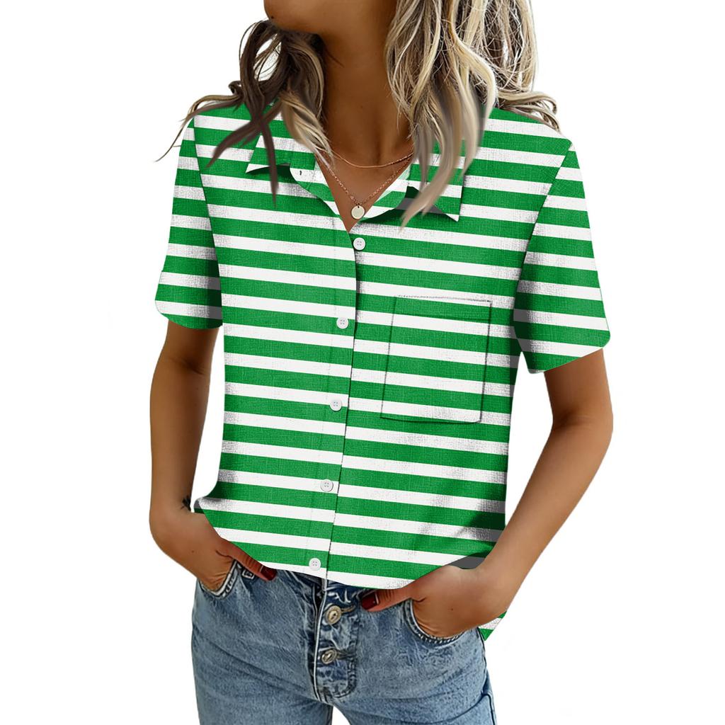 Women Blouses Short Sleeve Button Down Shirts Business Casual Dressy Work Tops Summer Spring Clothes