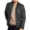Winter Men's PU Leather Motorcycle Jacket - European/American Style, Stand Collar, Slim Fit