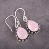 Rose Chalcedony Gemstone 925 Sterling Silver Boho Jewelry Wedding Earrings 1.41" EE-97-20
