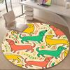 1PC Dogs Pattern Office Round Area Rug, Indoor Mat Suitable ForOffice, Under Office Chairs Bedroom Living Room Home Decor, Room Deco, D010