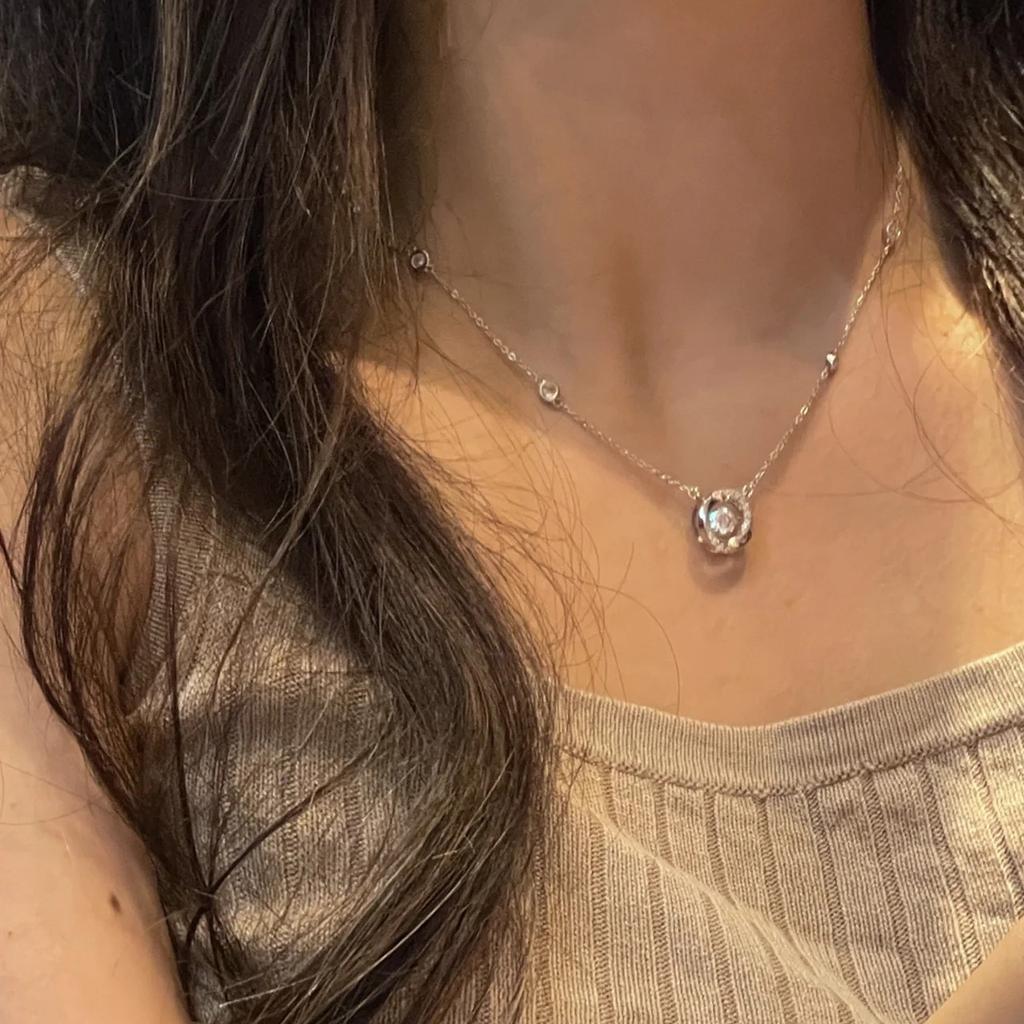 Mobius Loop Three-Second Heartbeat Necklace For Women Ethereal Light Luxury Minimalist Delicate Adjustable Collarbone Chain