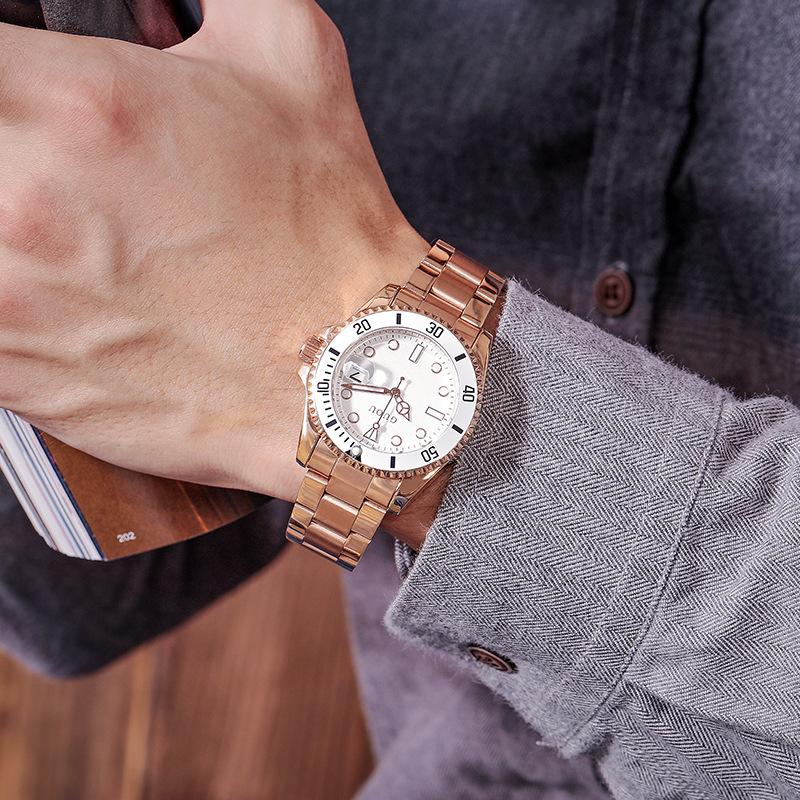 New Fashion Men's Watch Trendy Personalized Calendar Men's Steel Band Waterproof Men's Watch