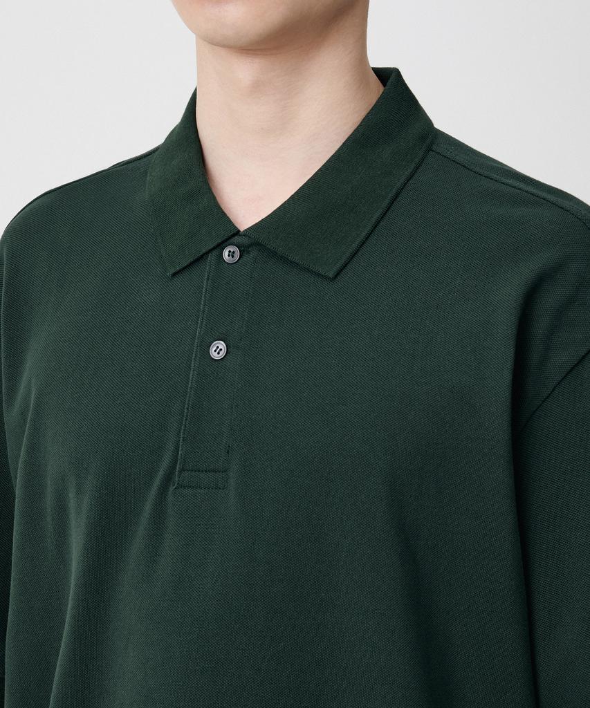 MUSINSA STANDARD Relaxed Fit Pique Polo Shirt [Deep Green]