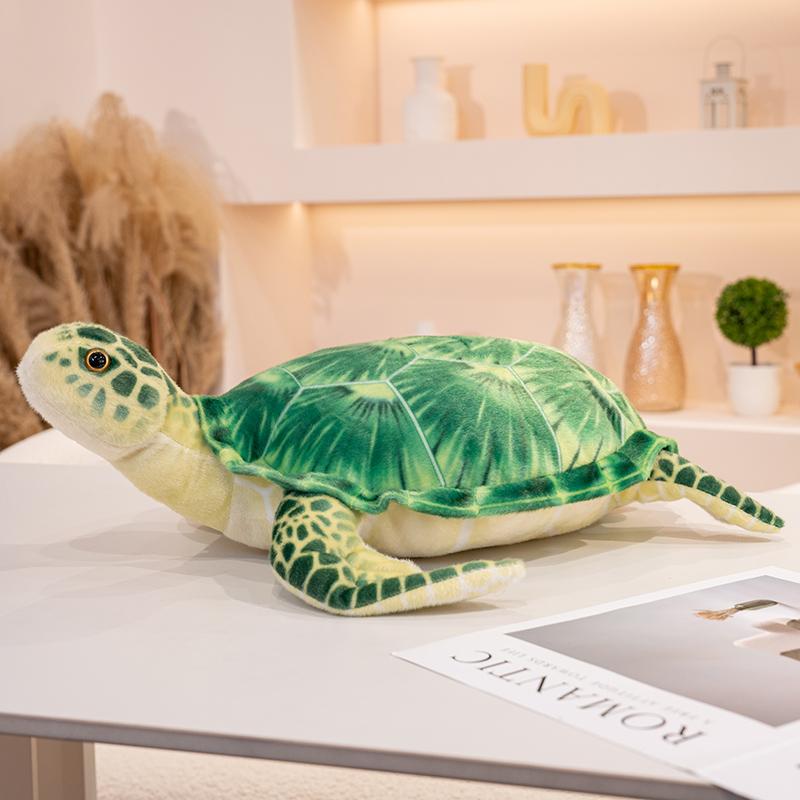 Non-Toxic Simulation Sea Turtle Plush Toy Sea Turtle Plushies Soft Kawaii Stuffed Tortoise Animal Toy Home Decoration Birthday Gifts 34cm