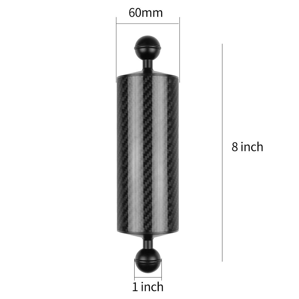 BGNing Float Buoyancy Aquatic Arm Dual Ball Floating Carbon Fiber Arm Diving Camera Underwater Diving Tray for Gopro/Smartphones