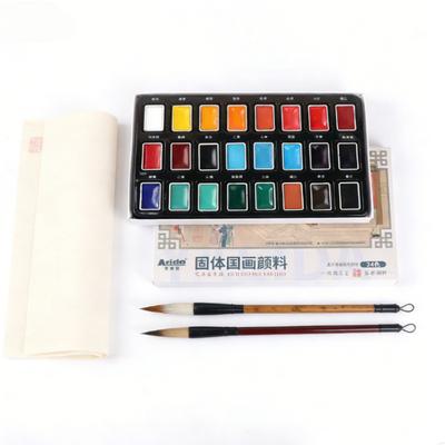 24-color Solid Chinese Painting Pigments for Beginners Ink Painting Pigment Set