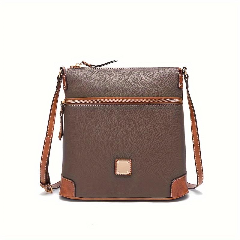 Retro Messenger Bag For Women, Simple Vegan Leather Purse, Classic Style Shoulder Bag