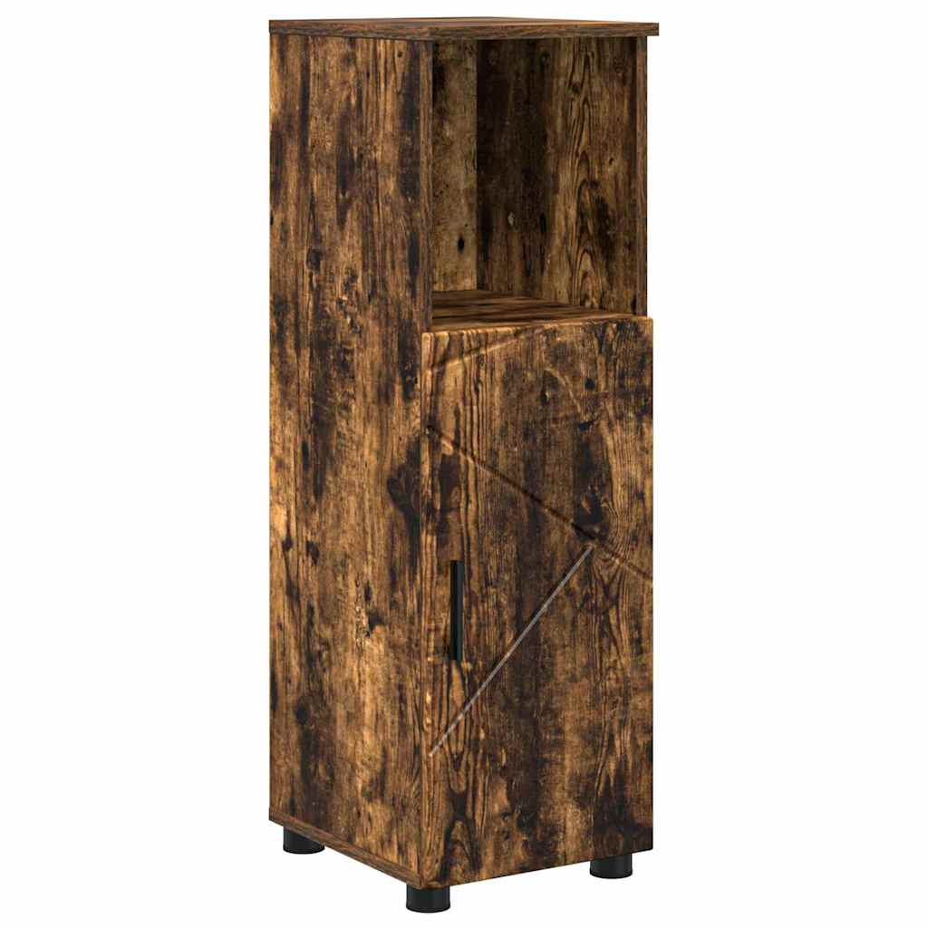 Bathroom Cabinet with Door Smoked Oak 30 x 35 x 95 cm