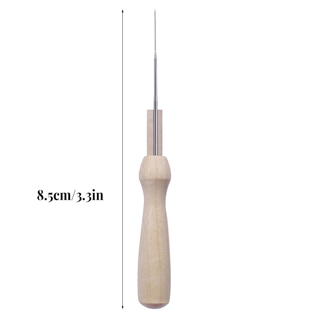 5 Pieces Wood Felting Handle Holder with Needles DIY Crafting Felt Needlework Tool Handicraft Accessory Professional