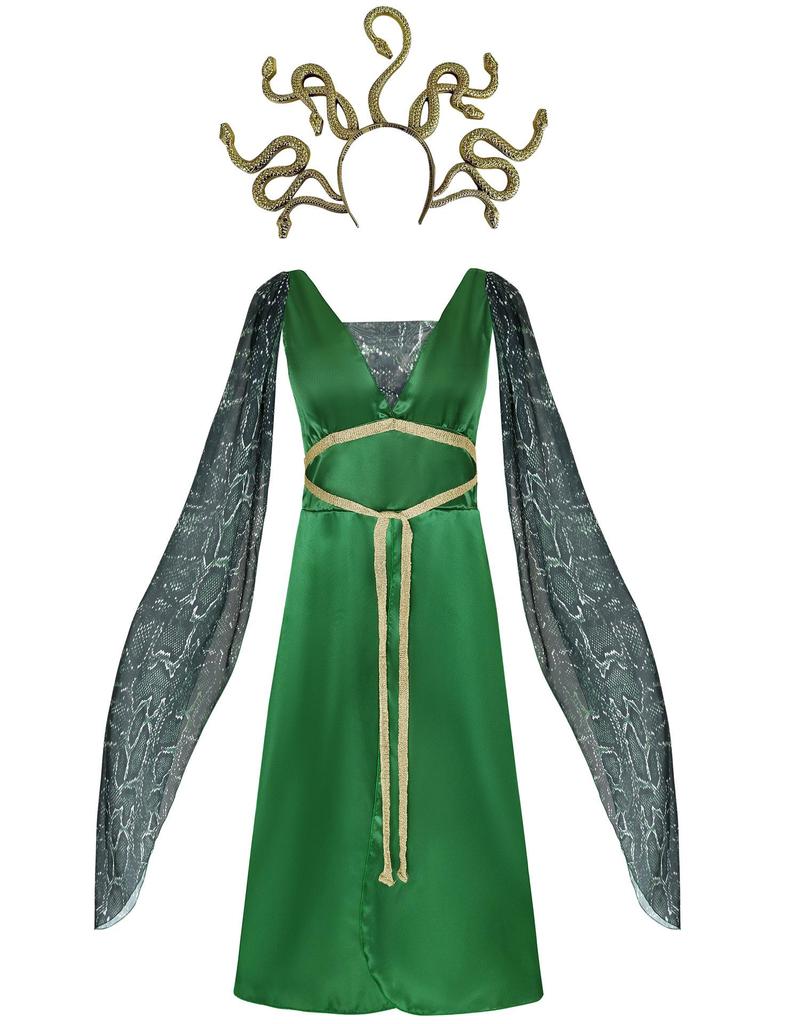 Kids Greek Mythology Halloween Costume - Medusa Snake-Haired Cosplay Outfit